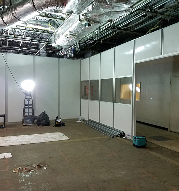 phase two construction of a cleanroom